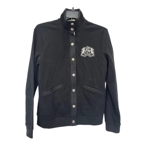 Lauren Ralph Lauren Womens Size Large Black Embroidered Logo Cardigan - Picture 2 of 6